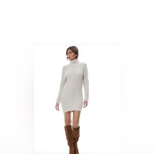 ✨NWT Young Fabulous Broke Aurella Cable Knit SM Sweater Dress | Color Sea Salt